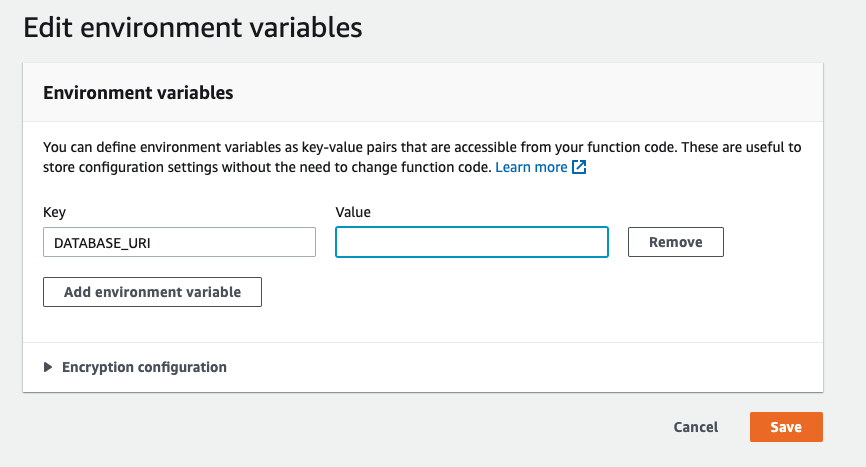 Lambda console